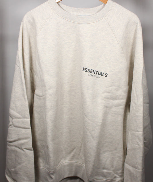 FEAR OF GOD ESSENTIALS CREWNECK (Light Heather Oatmeal) Size L